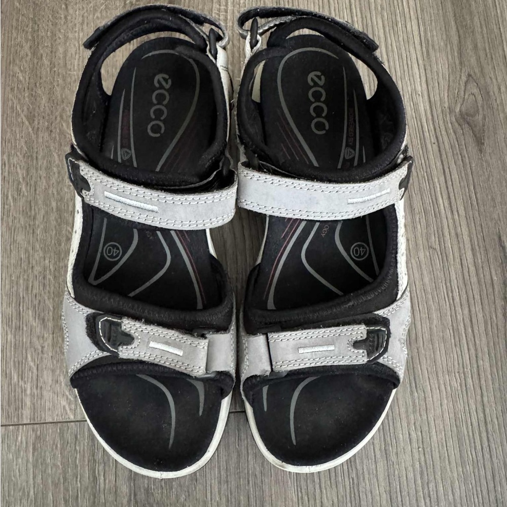 Ecco Black and Gray Sandals